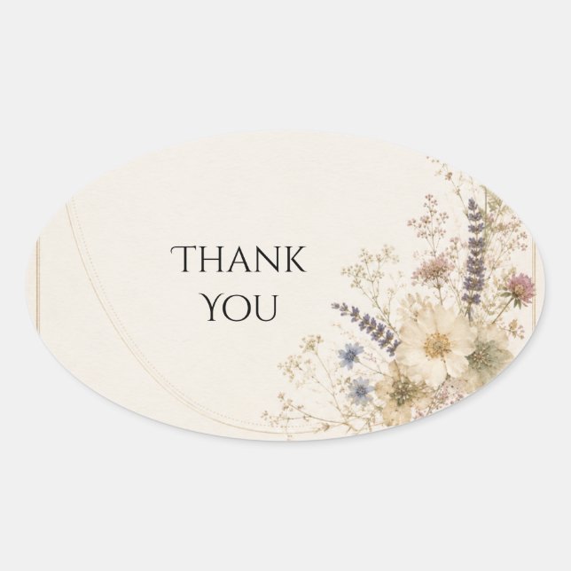 Wildflower Gold Frame Wedding Sticker (Front)