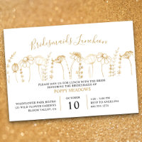 Wildflower Gold Sketch Bridesmaids Luncheon