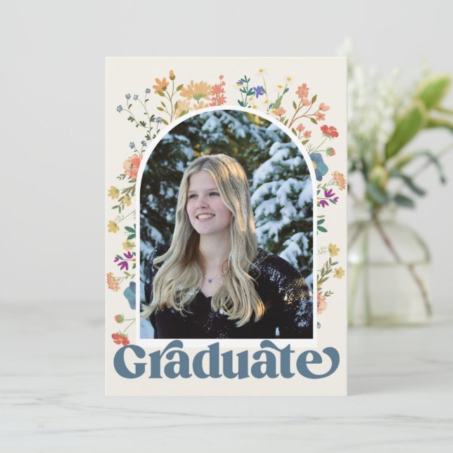 Wildflower Graduation Announcement (Standing Front)