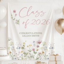 Wildflower Graduation Backdrop, Graduation Photo
