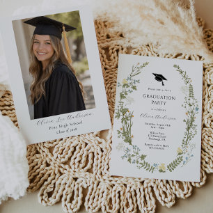 Wildflower Graduation Invitation with Photo