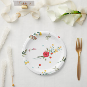 Wildflower Graduation Paper Plate