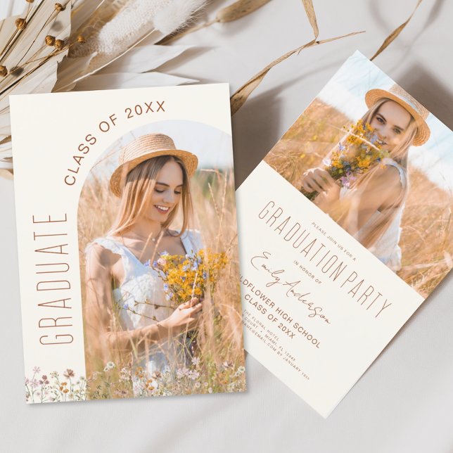 Wildflower Graduation Party Arch Photo Invitation (Creator Uploaded)