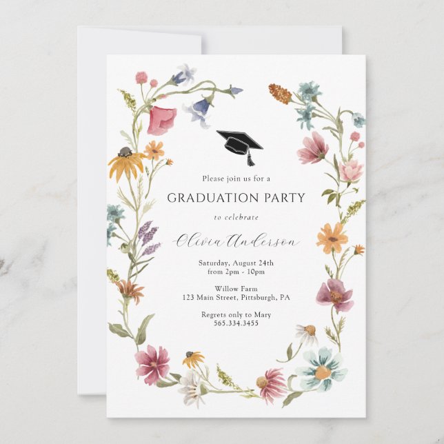 Wildflower Graduation Party Invitation (Front)