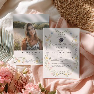Wildflower Graduation Party Invitation