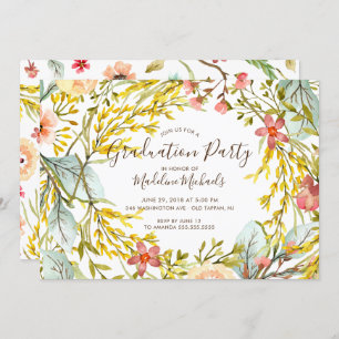 Wildflower Graduation Party Invitation