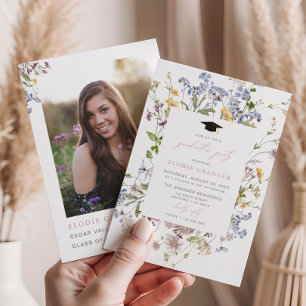 Wildflower Graduation Party Invitation Whimsical