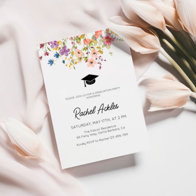Wildflower Graduation Party Invite, Floral Grad Invitation (Creator Uploaded)