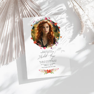 Wildflower Graduation Party Photo Invitation