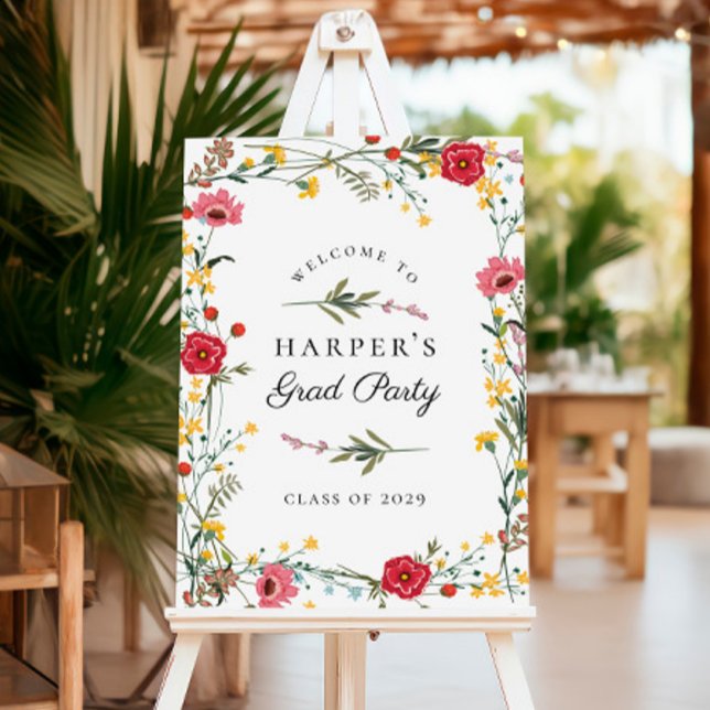 Wildflower Graduation Party Welcome Sign (Creator Uploaded)