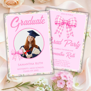 Wildflower Graduation Photo Invitation