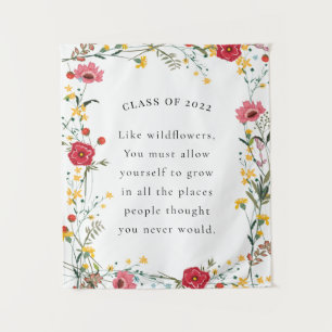 Wildflower Graduation Quote Tapestry
