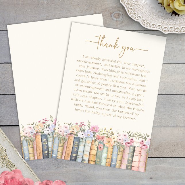 Wildflower Graduation Thank You Card (Watercolor Wildflower Books Graduation Thank You Card by Painted Paperie
)