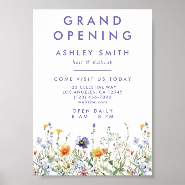 Wildflower Grand Opening Poster (Front)