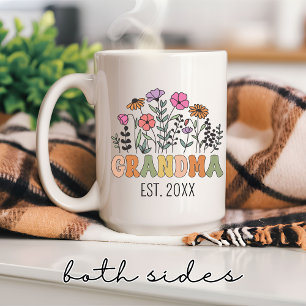 Wildflower Grandma Mug Custom Floral Gift for Gigi