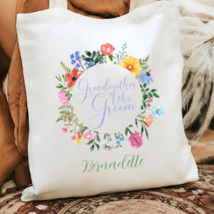 Wildflower Grandmother of the Groom Wedding  Tote Bag