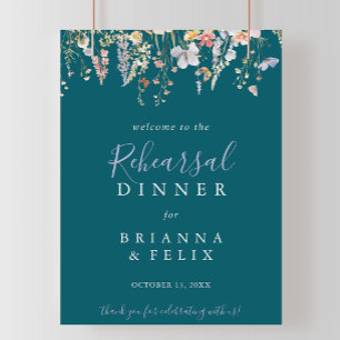 Wildflower Green Rehearsal Dinner Welcome  Poster