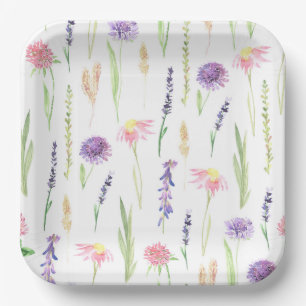 Wildflower Greenery Paper Plate