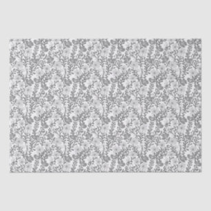 Wildflower Grey Blooms Floral Baby Shower Custom Tissue Paper