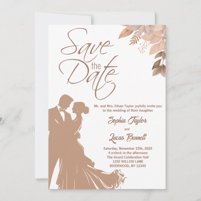 Wildflower Groom and Bride Wedding Invitation (Front)