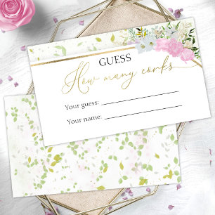 Wildflower Guess How Many Corks Bridal Shower Enclosure Card