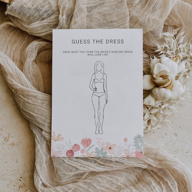Wildflower Guess the Dress Bridal Shower Invitation (Wildflower Guess the Dress Bridal Shower Invitation)
