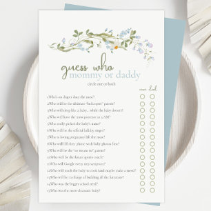 Wildflower Guess Who Mummy or Daddy Baby Shower 