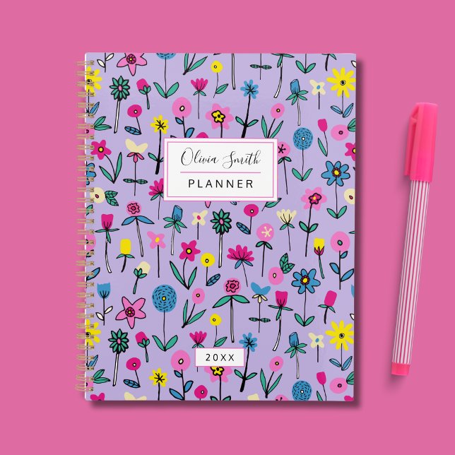 Wildflower hand drawn floral meadow planner (Wildflower hand drawn floral planner)
