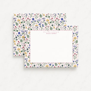 Wildflower Hand Painted Scalloped Border card