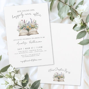 Wildflower Happily Ever After Book Bridal Shower Invitation