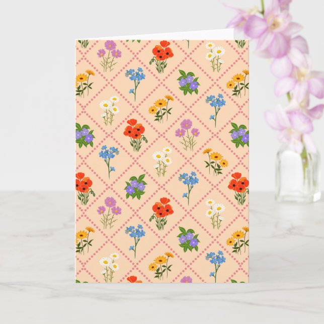 Wildflower Harlequin Garden Card (Orchid)
