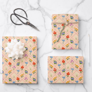 Wildflower Harlequin Garden Wrapping Paper Sheet