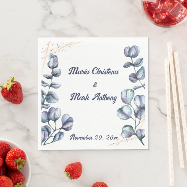 Wildflower Harmony Custom Wedding Napkin (Insitu)