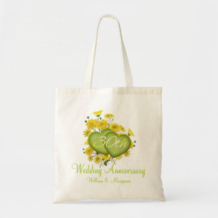Wildflower Hearts 30th Wedding Anniversary Party Tote Bag