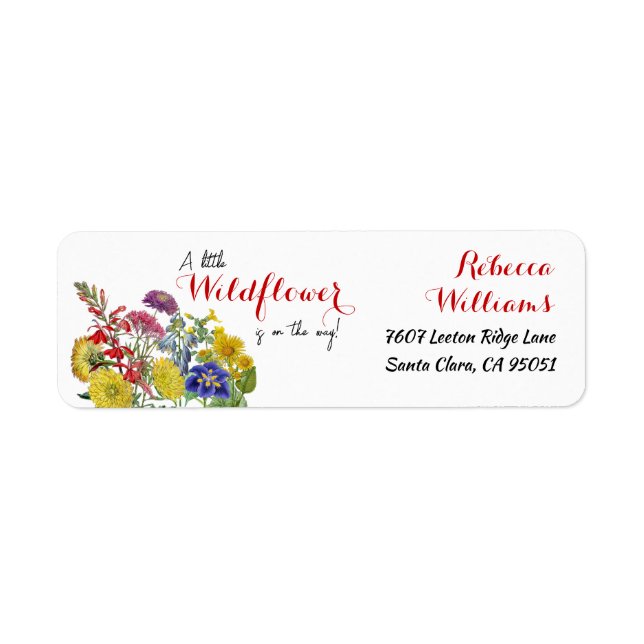 Wildflower in Bloom Floral Baby Shower Address (Front)