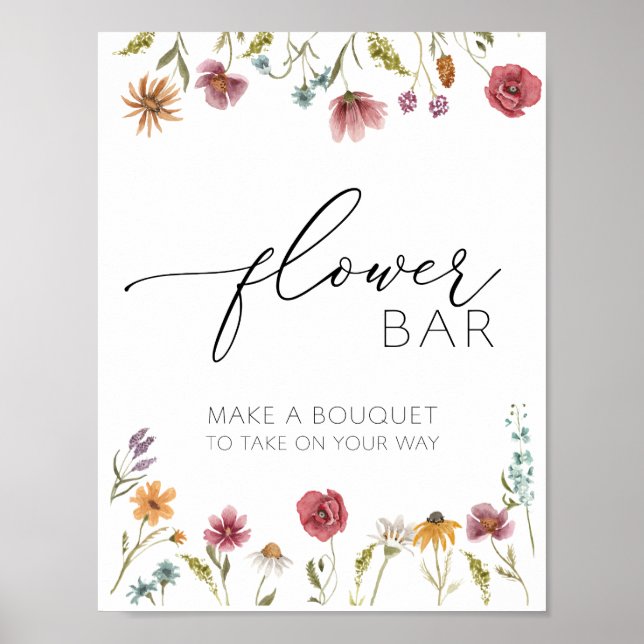 Wildflower in Bloom Flower Bouquet Bar Poster (Front)