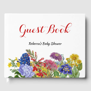 Wildflower in Bloom Whimsical Floral Baby Shower Guest Book