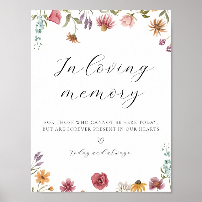 Wildflower In Loving Memory Sign (Front)
