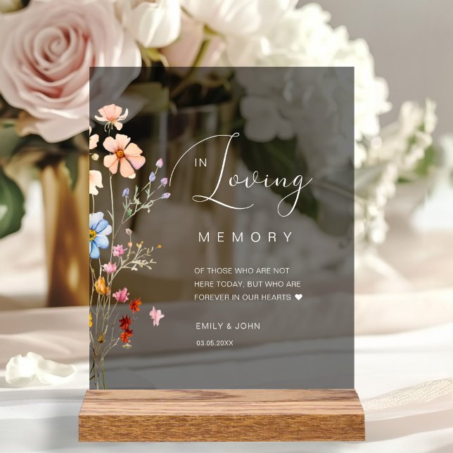 Wildflower "In Loving Memory" Wedding  Acrylic Sign (Creator Uploaded)