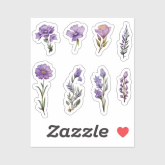 Wildflower in purple watercolor