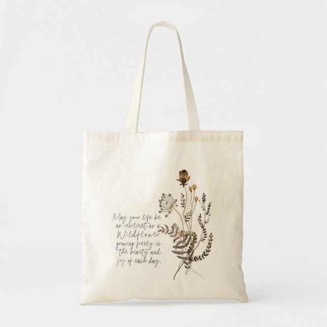 Wildflower Inspirational Tote Bag (Front)