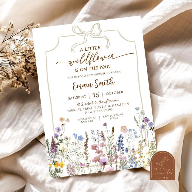 Wildflower is on The Way Baby Shower Invitation (Creator Uploaded)