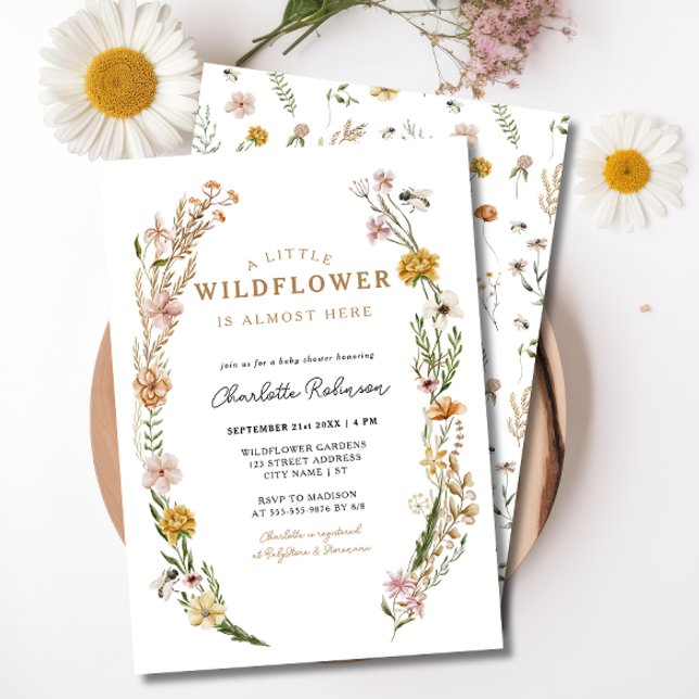 Wildflower Is On The Way Floral Baby Shower Invitation (Creator Uploaded)
