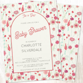 Wildflower It's a Girl Baby Shower Invitation