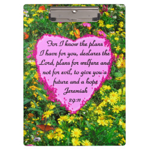 WILDFLOWER JEREMIAH 29:11 PHOTO CLIPBOARD