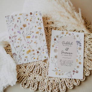Wildflower Joint Birthday Invitation Floral Back