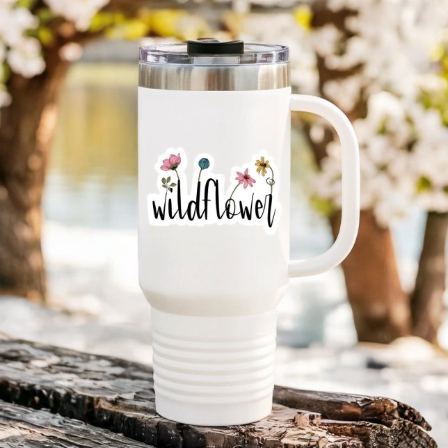 Wildflower Laptop Water bottle | Die-Cut Sticker (Wildflower Motivational Sticker PiggyPrint Stickers.)