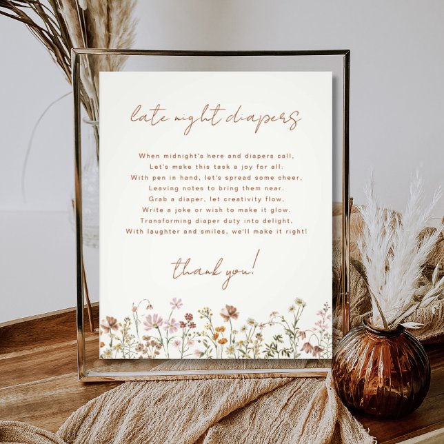 Wildflower Late Night Diapers Baby Shower Game Photo Print (Creator Uploaded)