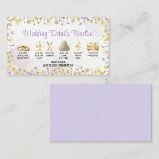 Wildflower Lavender and Yellow Floral Wedding Enclosure Card