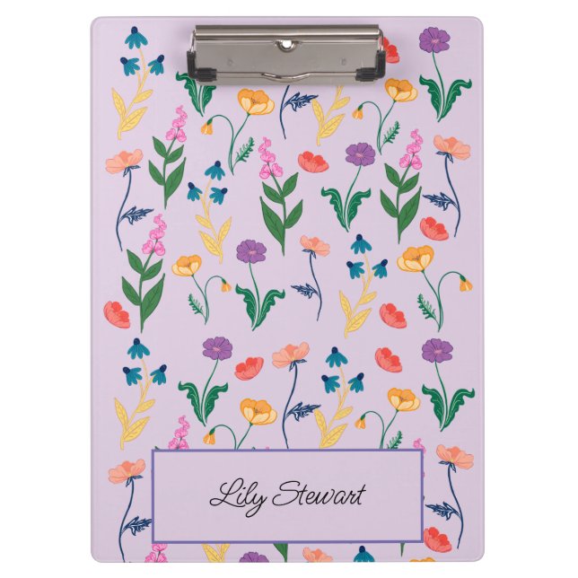 Wildflower Lavender Personalised Clipboard (Front)